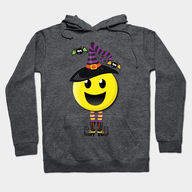 Emoji Creepy Happy Witch Halloween T-Shirt Hoodie by 4Craig